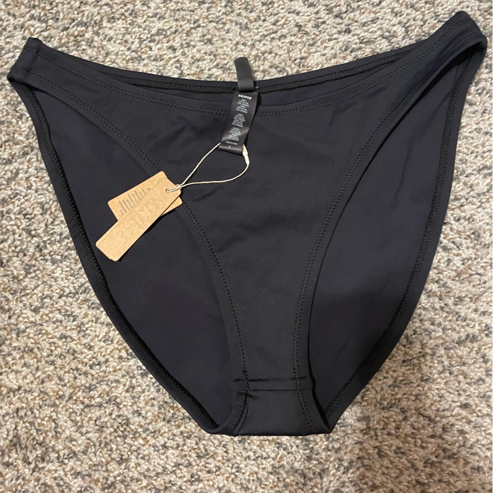 SKIMS Large Black Mid Rise Bikini Bottoms